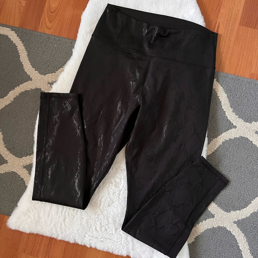 Fabletics Black Snakeskin Pattern Leggings